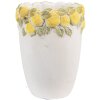 Clayre & Eef 6TE0570S Blumentopf Weiß Gelb Ø13x17 cm Stein Zitronen Design