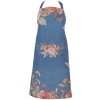 Clayre & Eef FFA41BL Schürze 70x85 cm Blau mit Blumenmuster Baumwolle