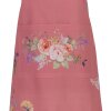 Clayre & Eef FFA41P Schürze Rosa 70x85 cm Romantisches Blumendesign Baumwolle