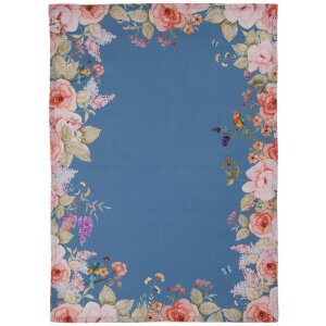 Clayre & Eef FFA42BL Küchentuch Blau 50x70 cm mit floralem Muster