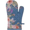 Clayre & Eef FFA44BL Ofenhandschuh Blau Blumen 18x30 cm Baumwolle Landhausstil