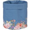 Clayre & Eef FFA50BL Brotkörbchen Blau Ø 15x16 cm Baumwolle Blumenmuster