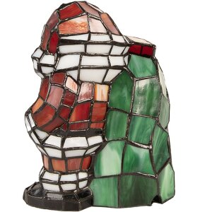 LumiLamp Tiffany Tischlampe Weihnachtsmann Glas 17x11x22 cm E14 Fassung