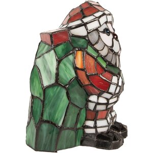 LumiLamp Tiffany Tischlampe Weihnachtsmann Glas 17x11x22 cm E14 Fassung