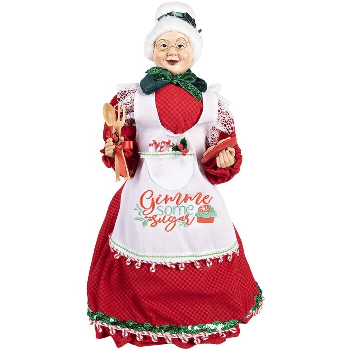 Clayre & Eef 66226 Decorațiune Moș Crăciuniță 18x18x46 cm