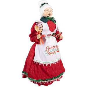 Clayre & Eef 66226 Decorațiune Moș Crăciuniță 18x18x46 cm