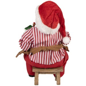 Clayre & Eef 66230 Figurină Moș Crăciun Decorativă 13x10x28 cm