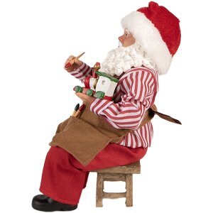 Clayre & Eef 66230 Figurină Moș Crăciun Decorativă 13x10x28 cm