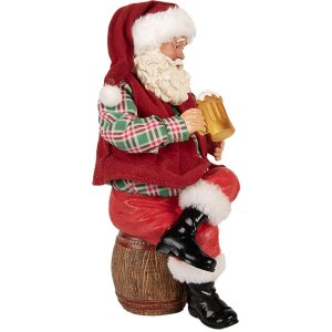 Clayre & Eef Weihnachtsmann mit Bierkrug 24 cm rot...