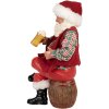 Clayre & Eef Moș Crăciun cu cană de bere 24 cm, figurină decorativă rustică