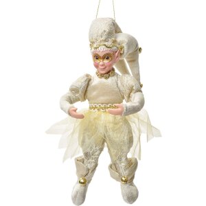 Clayre & Eef 66216 Ornament Decorativ Elf Bej-Auriu 28 cm