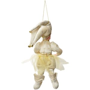 Clayre & Eef 66216 Ornament Decorativ Elf Bej-Auriu 28 cm