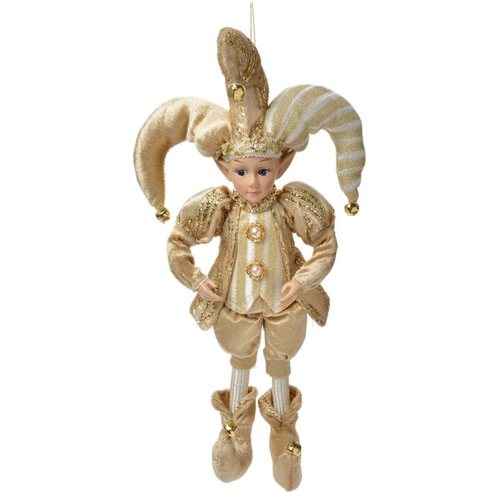 Clayre & Eef Dekoanhänger Elfe Beige Gold 14x10x38 cm