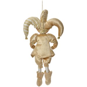 Clayre & Eef Dekoanhänger Elfe Beige Gold 14x10x38 cm