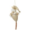 Clayre & Eef 66221 Weihnachtsanhänger Weihnachtsmann Beige Gold 8x8x35 cm
