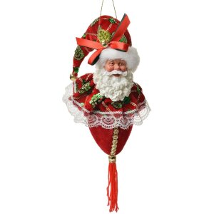 Clayre & Eef Weihnachtsanhänger Santa Claus Rot 12x13x68 cm