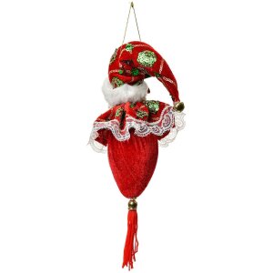 Clayre & Eef Weihnachtsanhänger Santa Claus Rot 12x13x68 cm