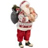 Clayre & Eef 66232 Weihnachtsmann Dekofigur Rot Weiß 13x13x28 cm