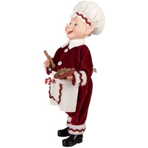 Clayre & Eef 66237 Weihnachtsdeko Elfe Rot Weiß 30 cm