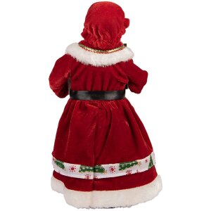 Clayre & Eef 66238 Weihnachtsfrau Figur Rot Grün 14x10x28 cm