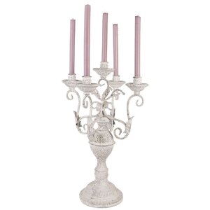 Clayre & Eef 5Y1291 Suport Lumânări Fier Alb...