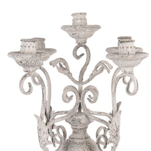 Clayre & Eef 5Y1291 Suport Lumânări Fier Alb 29x58 cm