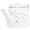 Clayre & Eef BHSTE Teekanne 23x14x14 cm 1000 ml Weiß Schwarz