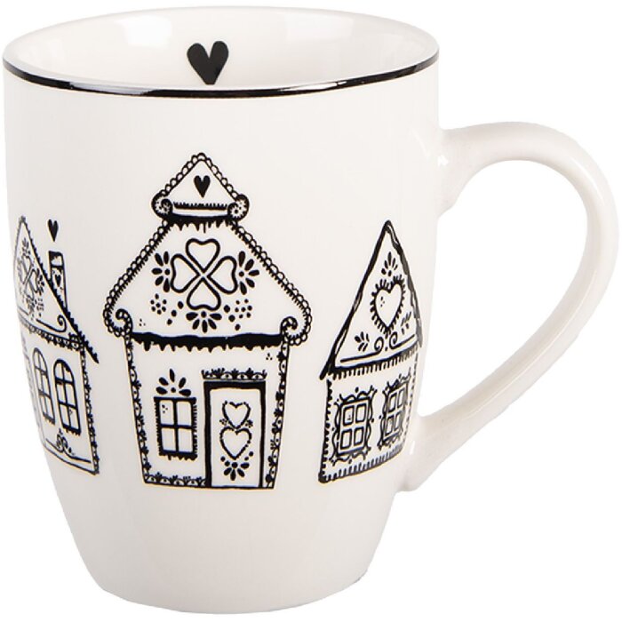 Clayre & Eef GBBMU Becher 12x8x10 cm Beige und Schwarz