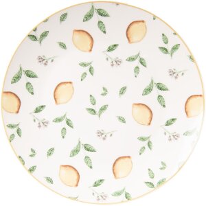 Clayre & Eef LELDP Kleiner Teller Weiß-Gelb...