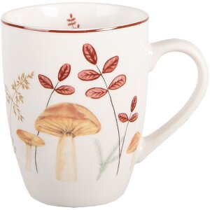 Clayre & Eef LFJMU Becher 12x8x10 cm Beige und Braun 350 ml