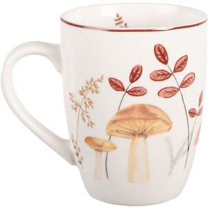 Clayre & Eef LFJMU Becher 12x8x10 cm Beige und Braun 350 ml