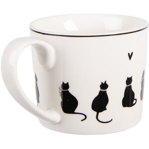 Clayre & Eef PWSMU0001 Becher 12x8x7 cm / 275 ml Weiß Schwarz