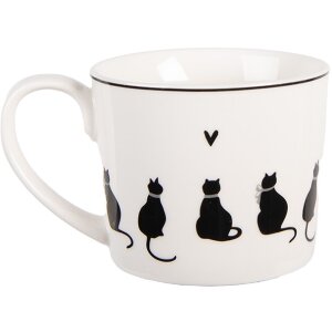 Clayre & Eef PWSMU0001 Becher 12x8x7 cm / 275 ml Weiß Schwarz