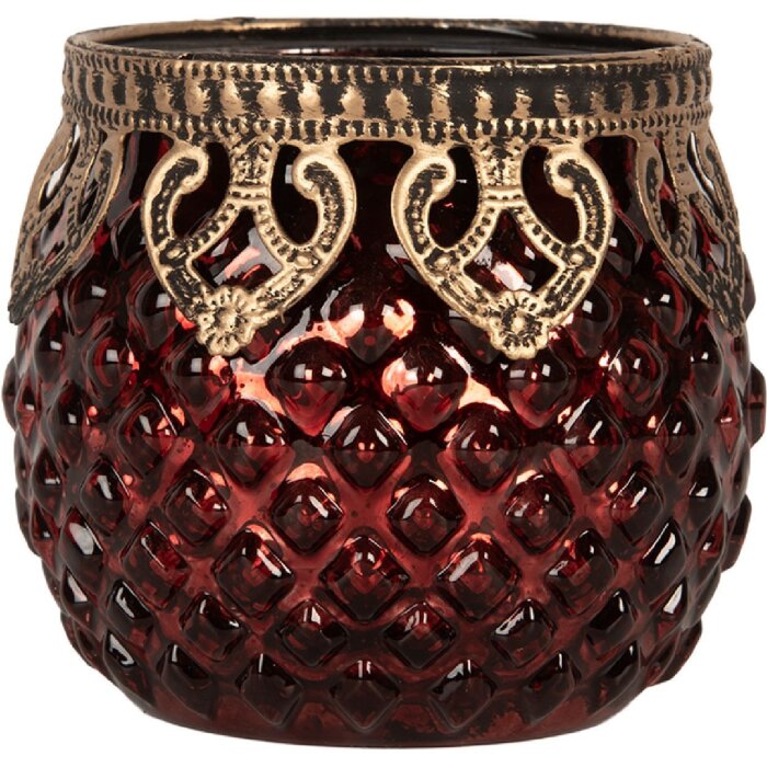 Clayre & Eef Suport Lumânări Tealight Sticlă Ø 9x8 cm