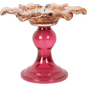 Clayre & Eef 6GL5338O Teelichthalter Ø 14x11 cm Orange Rosa Glas