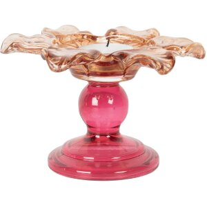 Clayre & Eef 6GL5339 Teelichthalter Ø 14x9 cm Orange Rosa