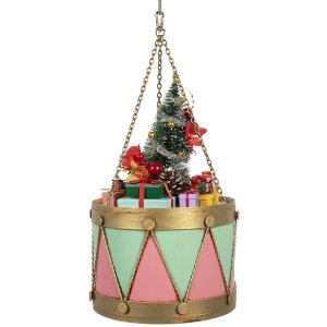 Clayre & Eef 6Y5867P Dekoration Trommel Ø 21x34/43 cm Rosa Grün