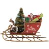 Clayre & Eef 6Y5868 Dekoration Schlitten 17x8x12 cm Rot Goldfarbig
