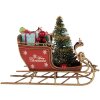 Clayre & Eef 6Y5868 Dekoration Schlitten 17x8x12 cm Rot Goldfarbig