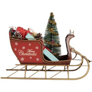 Clayre & Eef Decorațiune Sani Roșu Auriu 30x15x22 cm