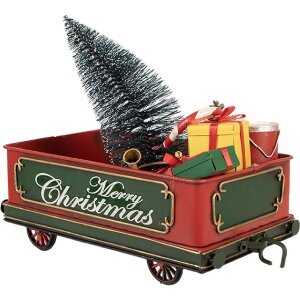 Clayre & Eef 6Y5872 Vagon Decorativ de Crăciun Roșu 31x15x25 cm