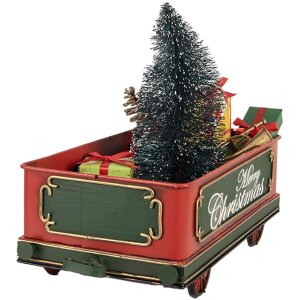 Clayre & Eef 6Y5872 Vagon Decorativ de Crăciun Roșu 31x15x25 cm