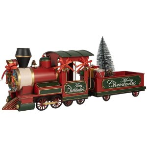 Clayre & Eef 6Y5872 Vagon Decorativ de Crăciun Roșu 31x15x25 cm