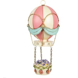 Clayre & Eef 6Y5878 Dekoration Heißluftballon Ø 14x29 cm Rosa Beige