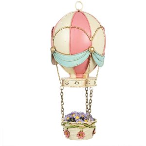 Clayre & Eef 6Y5878 Dekoration Heißluftballon Ø 14x29 cm Rosa Beige