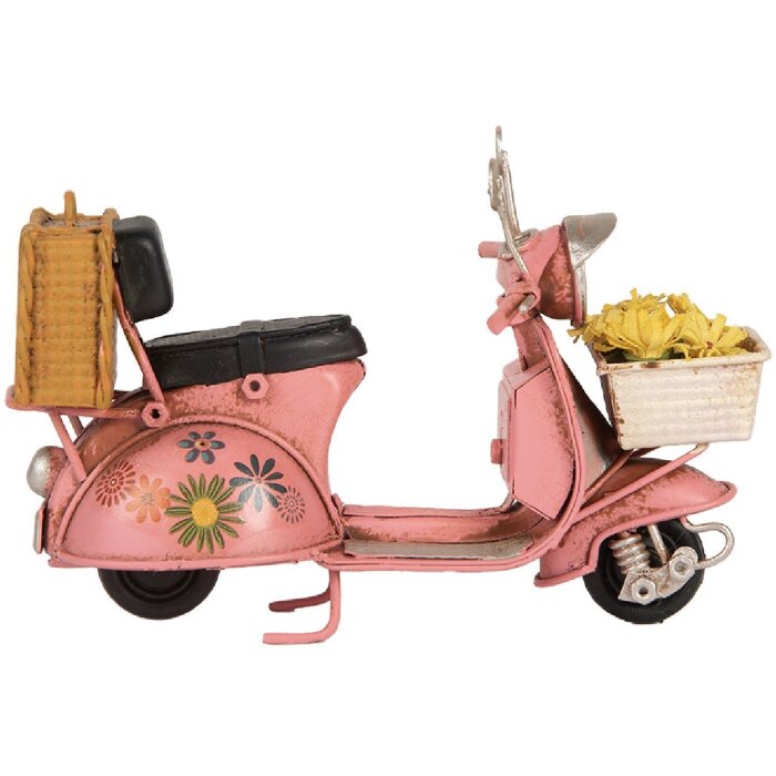 Clayre & Eef Scuter Decorativ Miniatură Roz Beige 12x6x8 cm