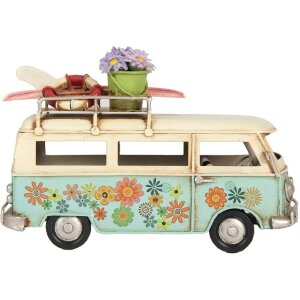 Clayre & Eef 6Y5880 Modellbus 17x7x11 cm Blau Beige