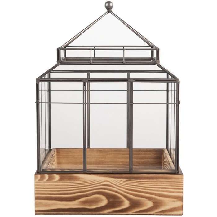 Clayre & Eef 6GL5362 Dekoration Mini Gewächshaus 21x21x32 cm