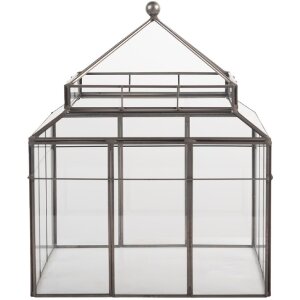 Clayre & Eef 6GL5362 Dekoration Mini Gewächshaus 21x21x32 cm