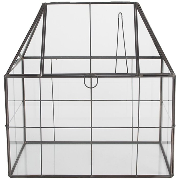 Clayre & Eef Mini Seră Decorativă 25x16x26 cm, Fier, Sticlă